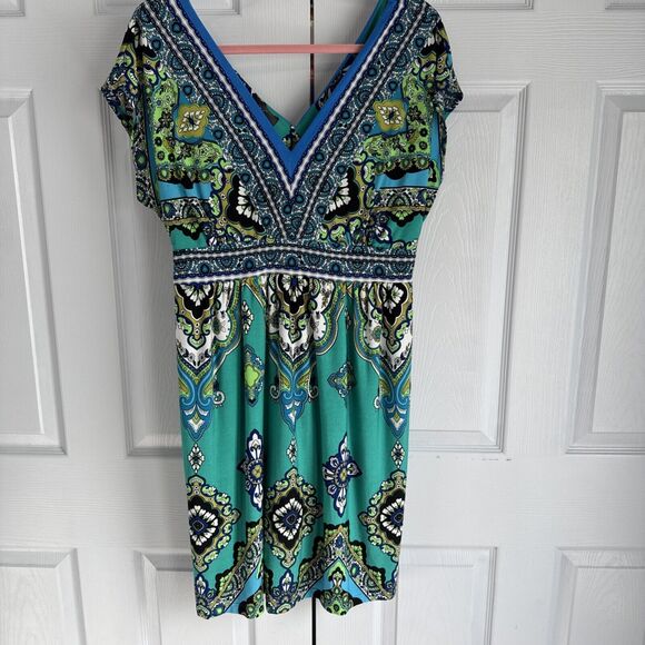 Kiara Dress Women XL Paisley Sleeveless V Neck‎ A Line - Picture 1 of 7